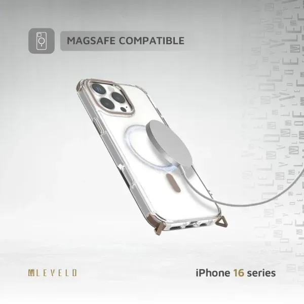 کیف CELESTE MAGSAFE با بند کراس بادی برای iPhone 16 PRO - ROSE GOLD - برند لِوِلو Levelo