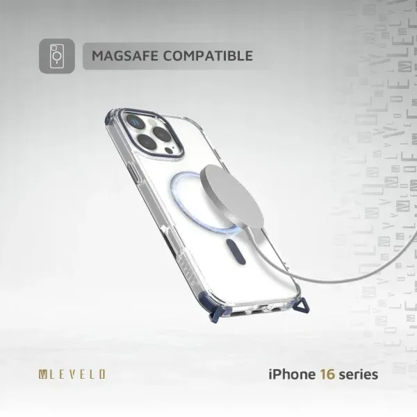 کیف CELESTE MAGSAFE با بند کراس بادی برای iPhone 16 PRO MAX-DEEP BLUE - برند لِوِلو Levelo