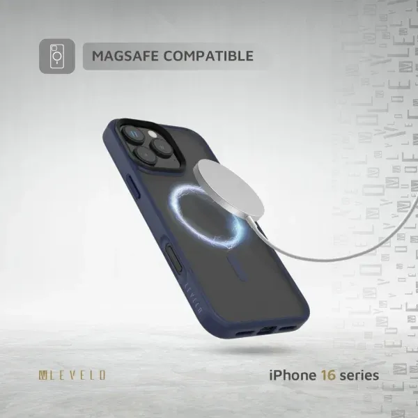 کیف انفرادی MAGSAFE مات برای iPhone 16 PRO MAX - آبی - برند لِوِلو Levelo