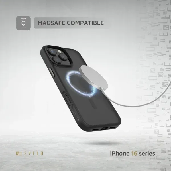 کیف انفرادی MAGSAFE مات برای iPhone 16 PRO MAX - مشکی - برند لِوِلو Levelo