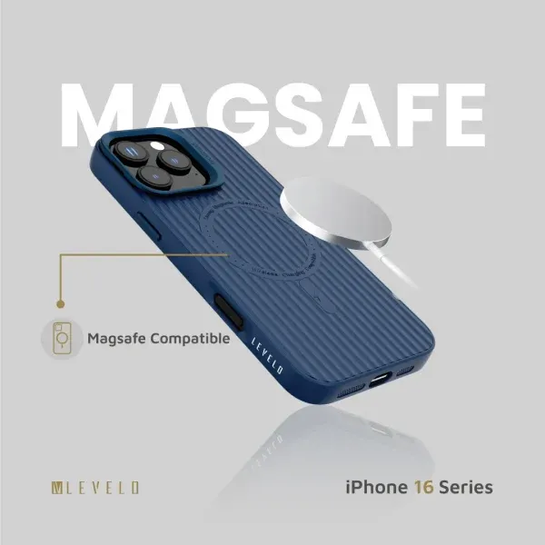 کیف سیلیکونی LIVIA TPU برای iPhone 16 PRO - BLUE - برند لِوِلو Levelo