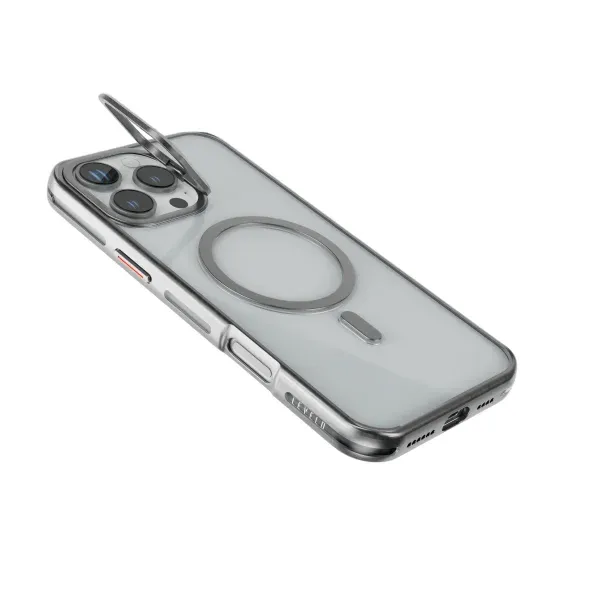 کیف ELIO PC با پایه حلقه دوربین برای iPhone 16 PRO MAX- SILVER - برند لِوِلو Levelo