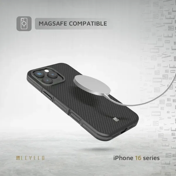 قاب OX CARBON FOR IPHONE 16 PRO - BLACK - برند لِوِلو Levelo