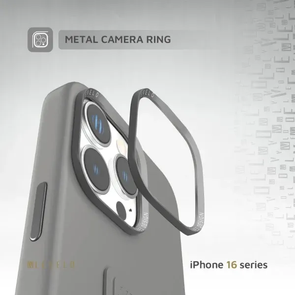 کیف سیلیکونی MORPHIX با دستگیره چرمی برای iPhone 16 PRO MAX- GRAY - برند لِوِلو Levelo