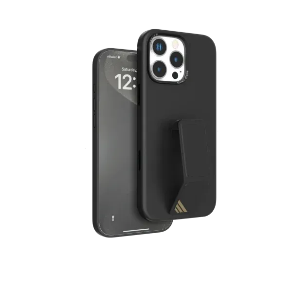 کیف سیلیکونی MORPHIX با دستگیره چرمی برای iPhone 16 PRO MAX- BLACK - برند لِوِلو Levelo