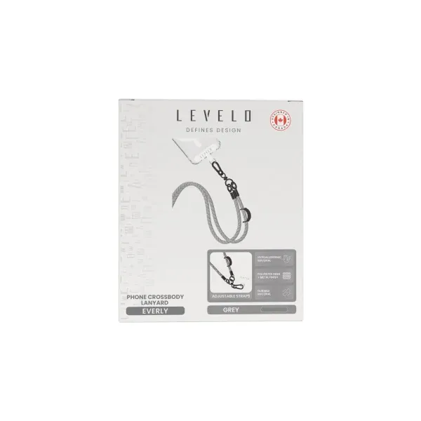 EVERLY PHONE CROSSBODY LANYARD - GRAY - برند لِوِلو Levelo