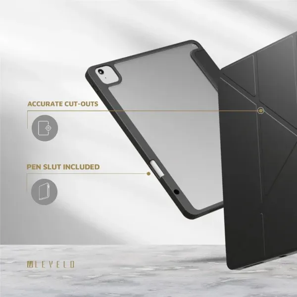 CASE CONVER CLEAR BACK HYBRID IPAD AIR 11" 2024 - BLACK - برند لِوِلو Levelo