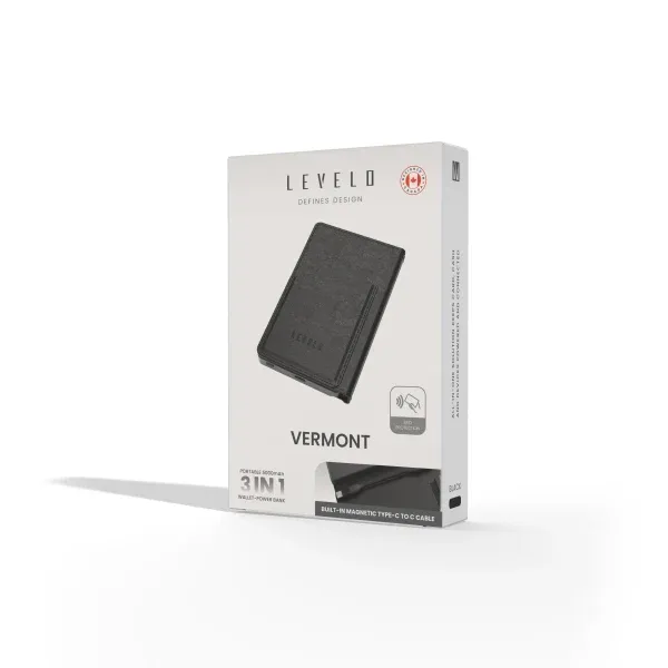 پاوربانک قابل حمل 5000MAH ورمونت با جای کارت و مگنتیک داخلی - برند لِوِلو Levelo