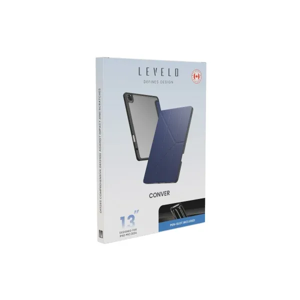 CASE CONVER CLEAR BACK HYBRID IPAD PRO 13" 2024 - آبی - برند لِوِلو Levelo