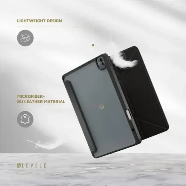 CASE CONVER CLEAR BACK HYBRID IPAD PRO 13" 2024 - BLACK - برند لِوِلو Levelo