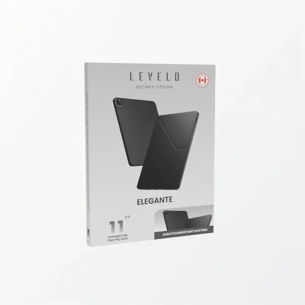 کیف ELEGANTE HYBRID LEATHER IPAD PRO 11" 2024 - مشکی - برند لِوِلو Levelo