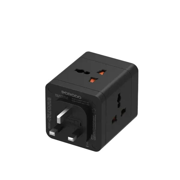 آداپتور PD20W QC 3.0 2A+1 TYPE C - مشکی - برند پرودو Porodo