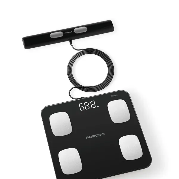 LIFESTYLE 8-ELECTRODE 8-ELECTRODE SMART BODY Analyzer Scale Composition with DIGITAL DIS - برند پرودو Porodo