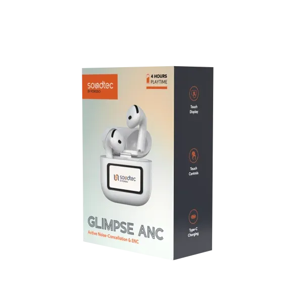 هدفون SOUNDTEC TWS ANC+ENC با صفحه لمسی - سفید - برند پرودو Porodo