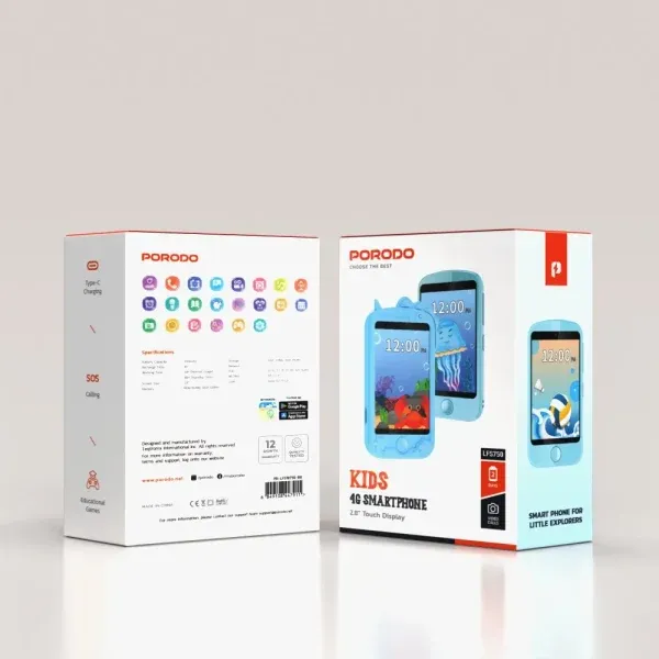 تلفن کودک با کیف و 700MAH 192MB - آبی - برند پرودو Porodo