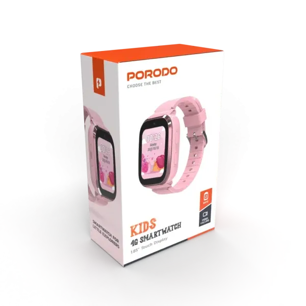 4G KIDS GPS 1.85 اینچ SMART WATCH JUNICARE - PINK - برند پرودو Porodo