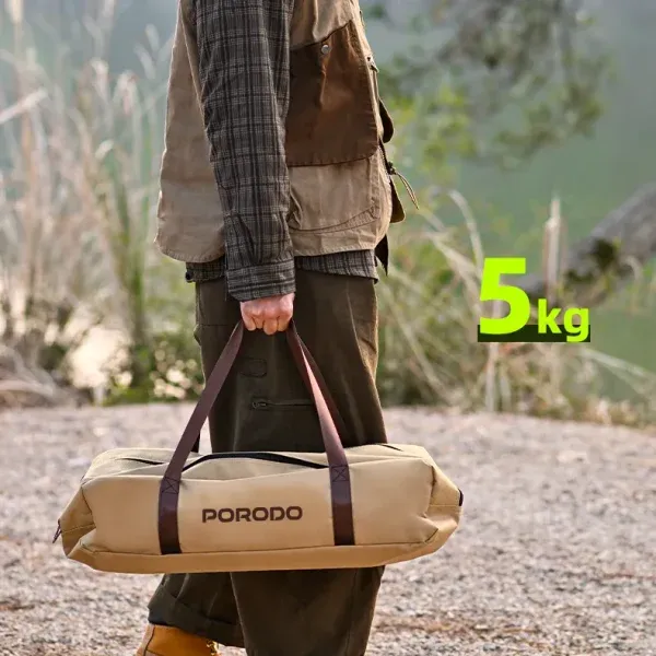 میز کمپینگ تاشو قابل حمل با اجاق گاز و مشبک قهوه ای - برند پرودو Porodo
