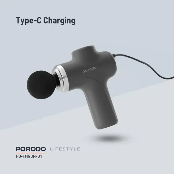 تفنگ ماساژ صورت با 4 سر قابل تعویض - خاکستری - برند پرودو Porodo