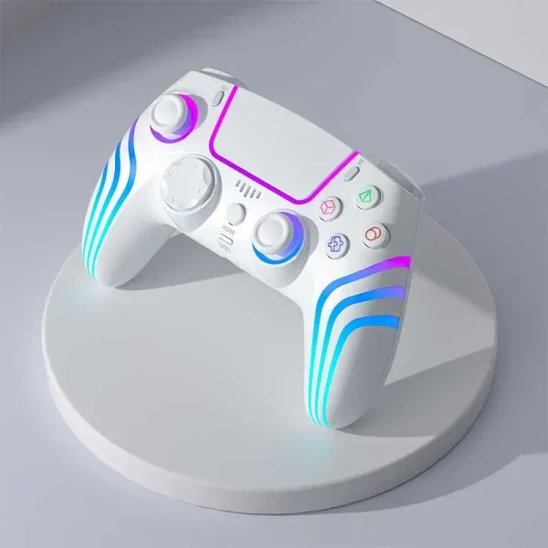 کنترلر PS4 GAMEPAD با الگوهای نور خنک - سفید - برند پرودو گیمینگ Porodo gaming