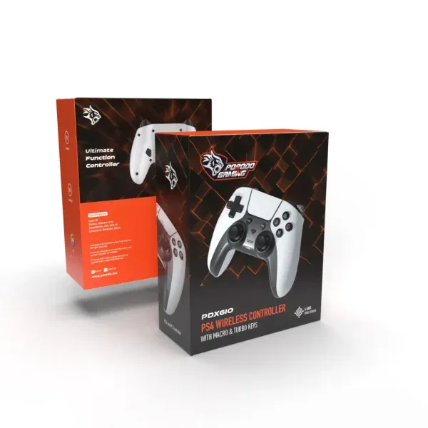 کنترلر PS4 GAMEPAD 600MAH - سفید/مشکی - برند پرودو گیمینگ Porodo gaming