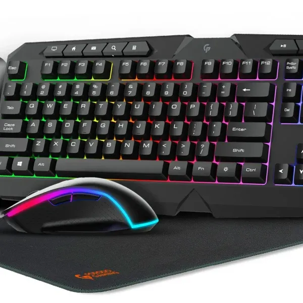 کیت بازی 5 در 1 (صفحه کلید / بلندگوهای استریو / میکروفون RGB / - برند پرودو گیمینگ Porodo gaming