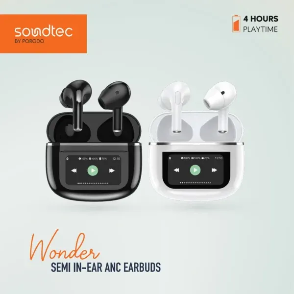 هدفون SOUNDTEC WONDER TWS با صفحه لمسی - سفید - برند پرودو Porodo
