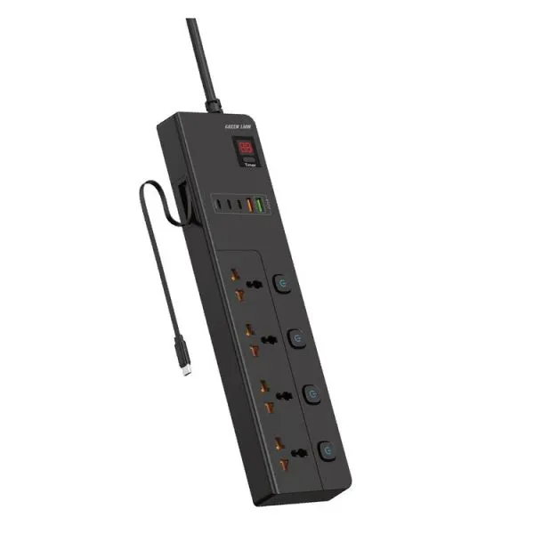 چندراهی و محافظ برق 3500W گرین لاین مدل GS-800 طول 2 متر