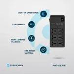 چندراهی برق پاورولوژی مدل PWCUQC030 رنگ مشکی