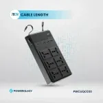 چندراهی برق پاورولوژی مدل PWCUQC030 رنگ مشکی