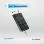 چندراهی برق پاورولوژی مدل PWCUQC030 رنگ مشکی