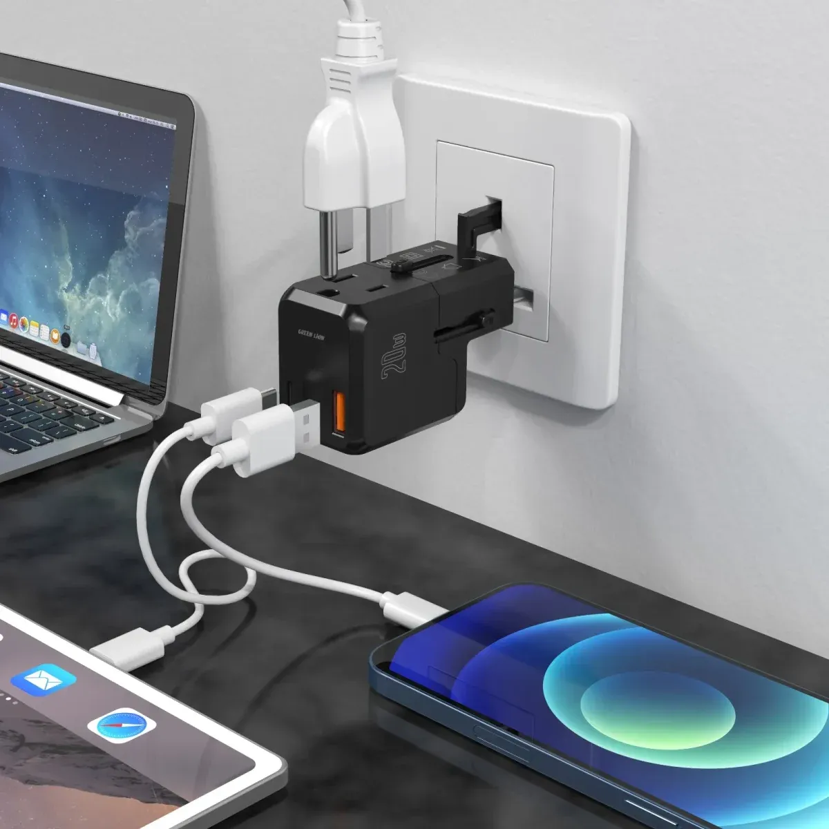 آداپتور MINI TRAVEL PD 20W - BLACK - برند گرین لاین Green lion - تصویر 2