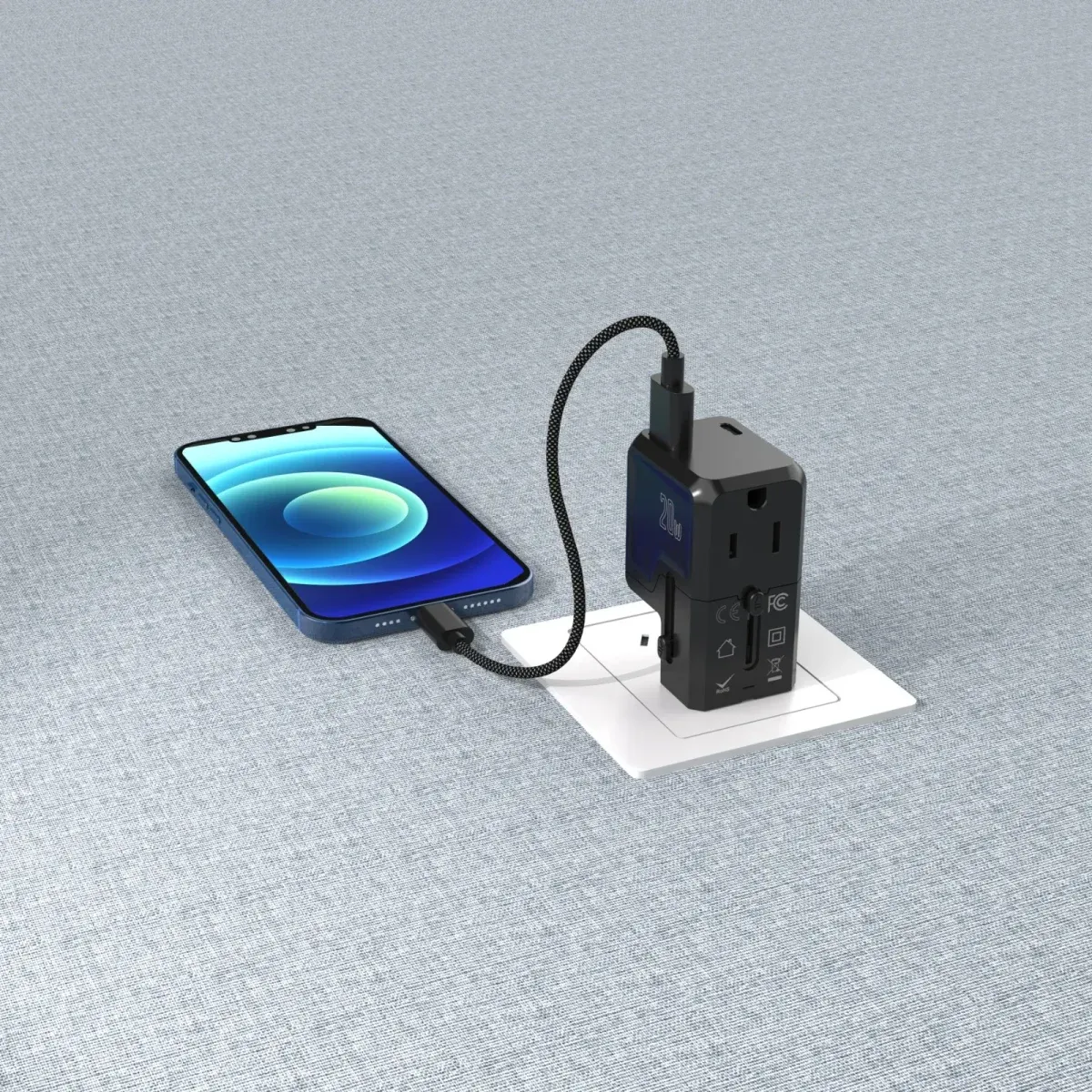 آداپتور MINI TRAVEL PD 20W - BLACK - برند گرین لاین Green lion - تصویر 3