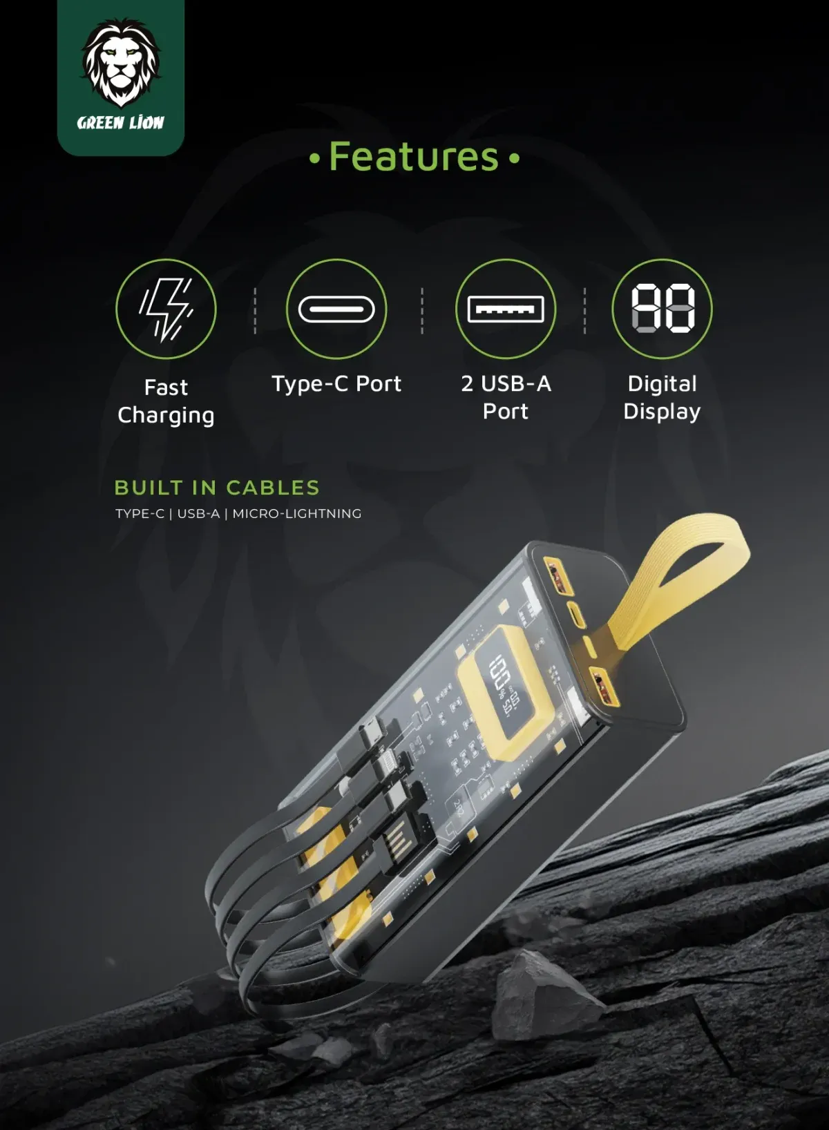 پاوربانک گرین لاین مدل Transparent Pro ۲۰w ظرفیت ۲۰۰۰۰ میلی آمپر - تصویر 6
