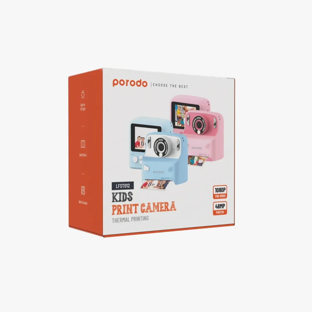 LIFESTYLE KIDS PRINT CAMERA 1000MAH- PINK - برند پرودو Porodo - تصویر 1
