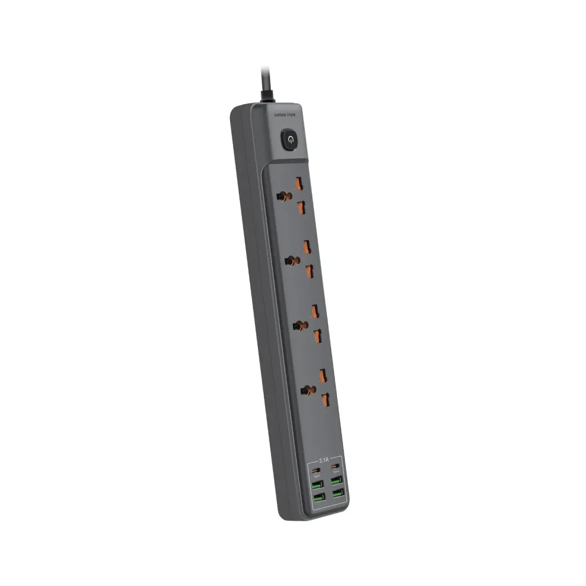 پریز برق 4 USB - A & 2 TYPE - C PORT 2 METER 2500W - GRY - برند گرین لاین Green lion - تصویر 1
