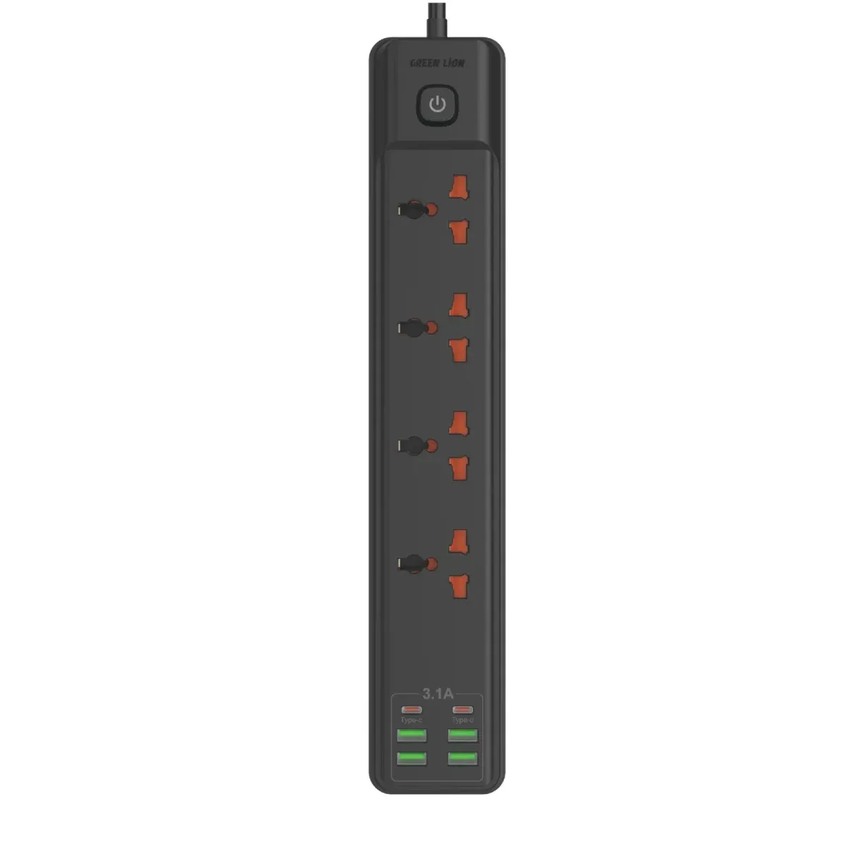 پریز برق 4 USB - A & 2 TYPE - C PORT 2 METER 2500W - GRY - برند گرین لاین Green lion - تصویر 2