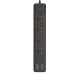 پریز برق 4 USB - A & 2 TYPE - C PORT 2 METER 2500W - GRY - برند گرین لاین Green lion - تصویر 2
