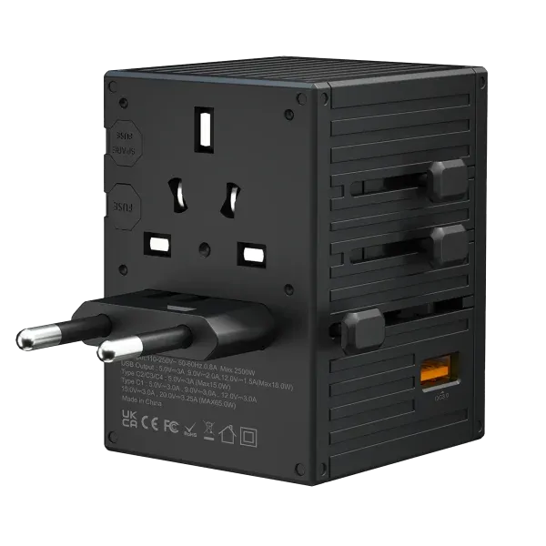 شارژر مسافرتی جهانی PORODO PD65W - خاکستری - برند پرودو Porodo
