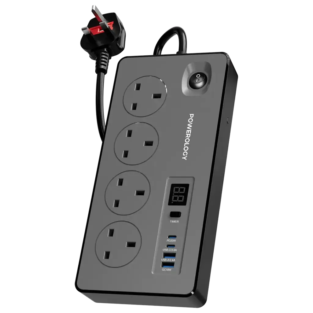 چندراهی برق پاورولوژی مدل PWCUQC045 رنگ مشکی