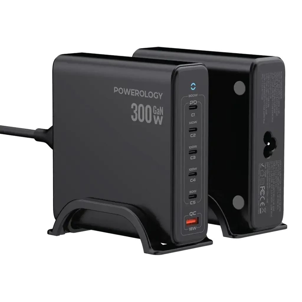 شارژر رومیزی 300 واتی پاورولوژی مدل PWGAN300W رنگ مشکی