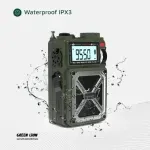 پاوربانک و اسپیکر و رادیو گرین لاین مدل GNVRADIOBTGN خورشیدی رنگ سبز