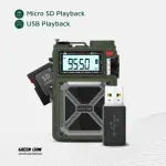 پاوربانک و اسپیکر و رادیو گرین لاین مدل GNVRADIOBTGN خورشیدی رنگ سبز