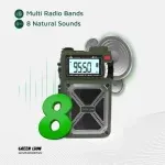 پاوربانک و اسپیکر و رادیو گرین لاین مدل GNVRADIOBTGN خورشیدی رنگ سبز