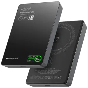 پاوربانک پاورولوژی مدل PPBCHA75 با ظرفیت 10000 میلی آمپر ساعت رنگ مشکی