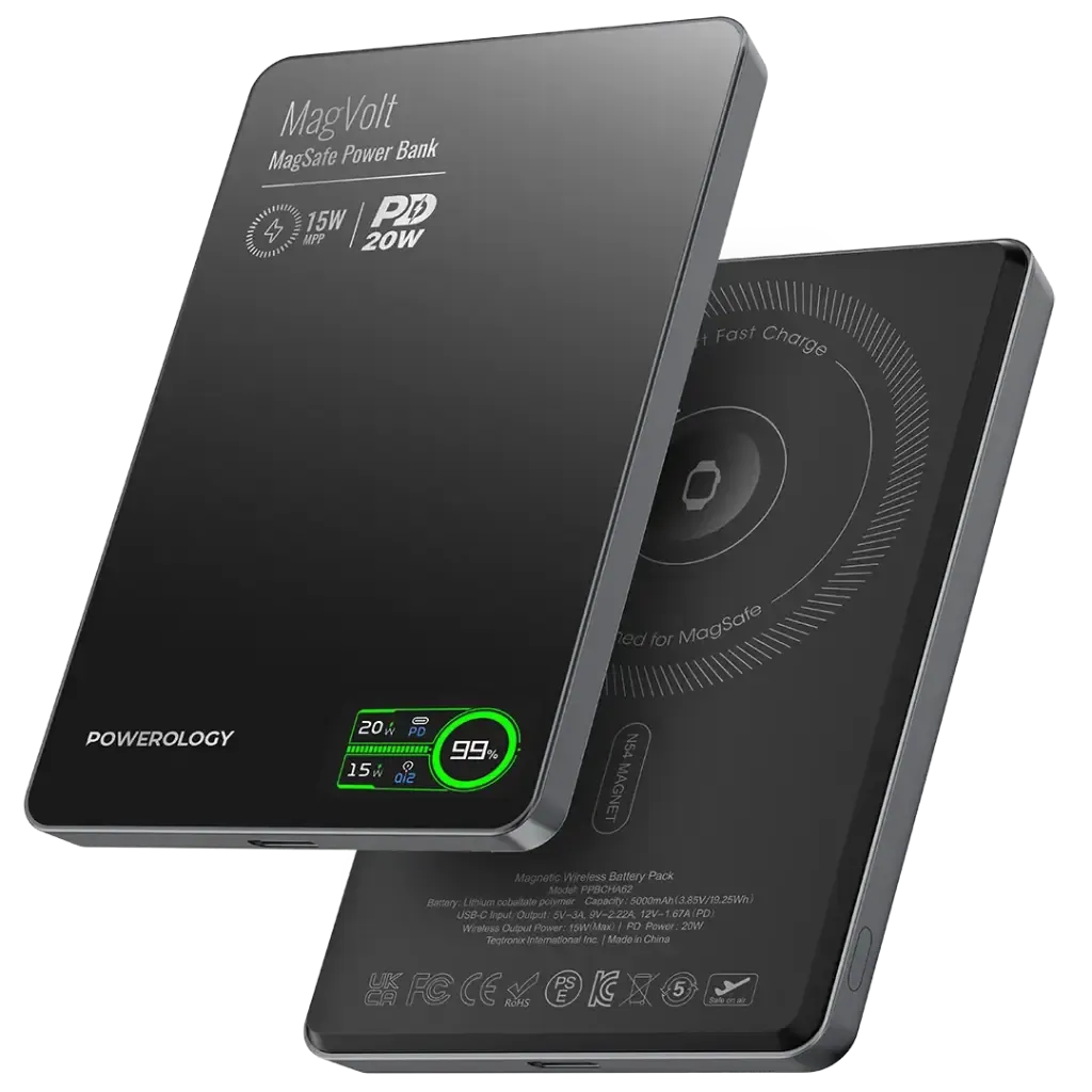 پاوربانک پاورولوژی مدل PPBCHA62 با ظرفیت 5000 میلی آمپر ساعت رنگ مشکی