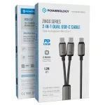 کابل دو سر USB-C پاورولوژی مدل PWDC100D رنگ خاکستری
