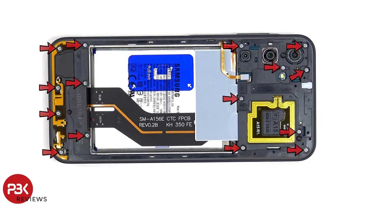 samsung a15 5g teardown 3 کالبدشکافی و بررسی تعمیرپذیری گوشی A15 5G سامسونگ