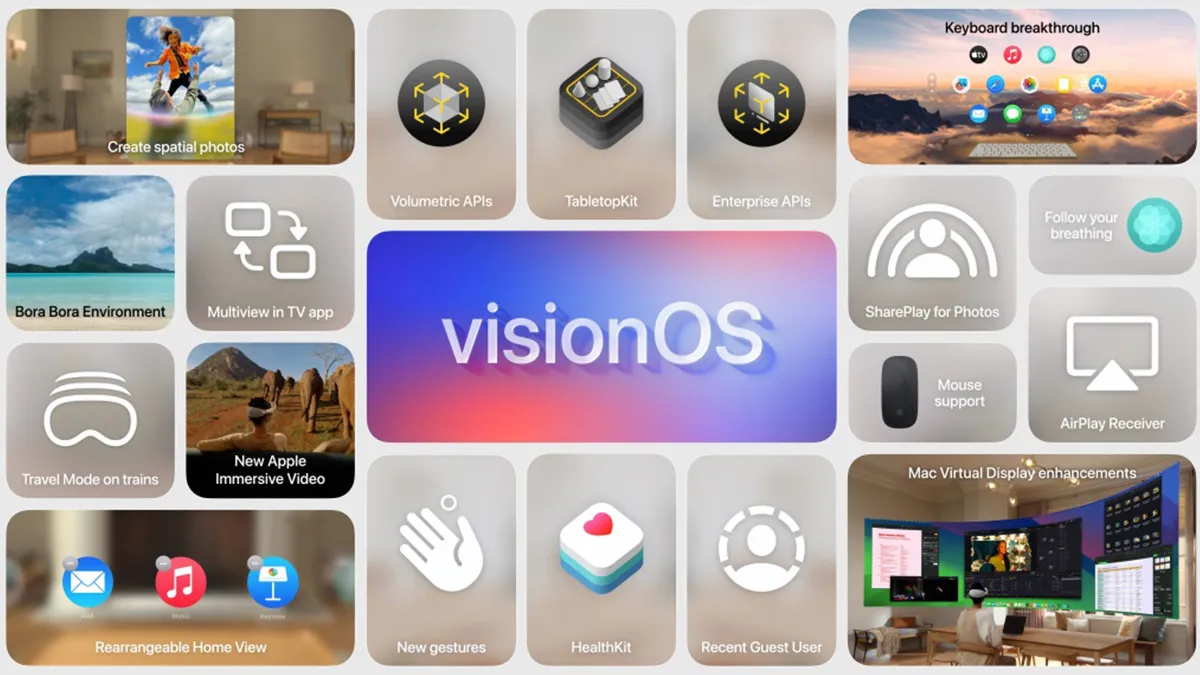 آپدیت های سیستم عامل visionOS 2
