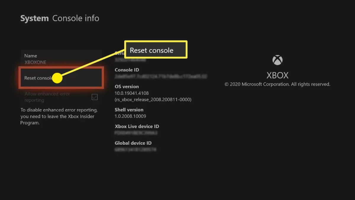 xbox one reset step3 روش‌های پاک کردن کش در ایکس باکس