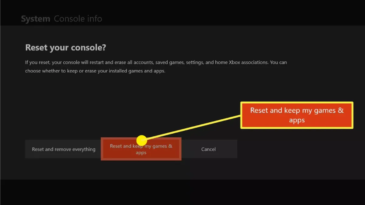 xbox one reset step4 روش‌های پاک کردن کش در ایکس باکس